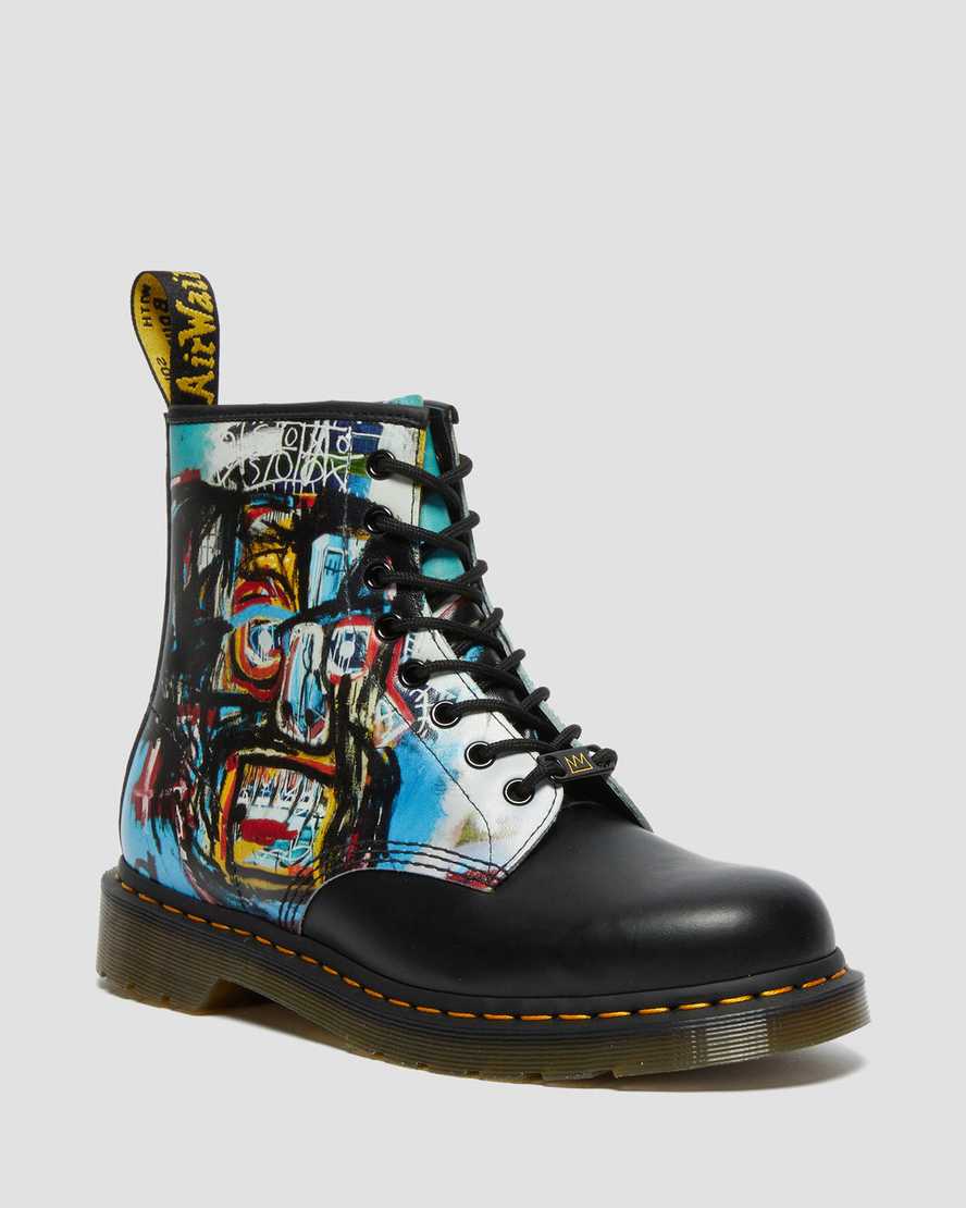 Dr Martens Lace Up Boots Women's 1460 Basquiat Leather Black | Malaysia 38507-ZNQX